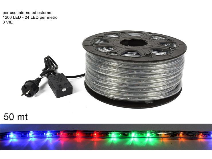 Guirnalda  de luces led 50 mt en rollo multicolores