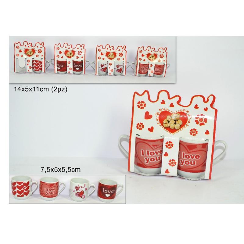 Set regalo con 2 tazas ceramica