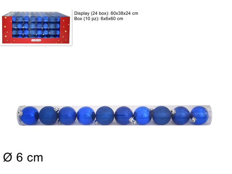 Bolas de navidad,  10 piezas 6 cm azul