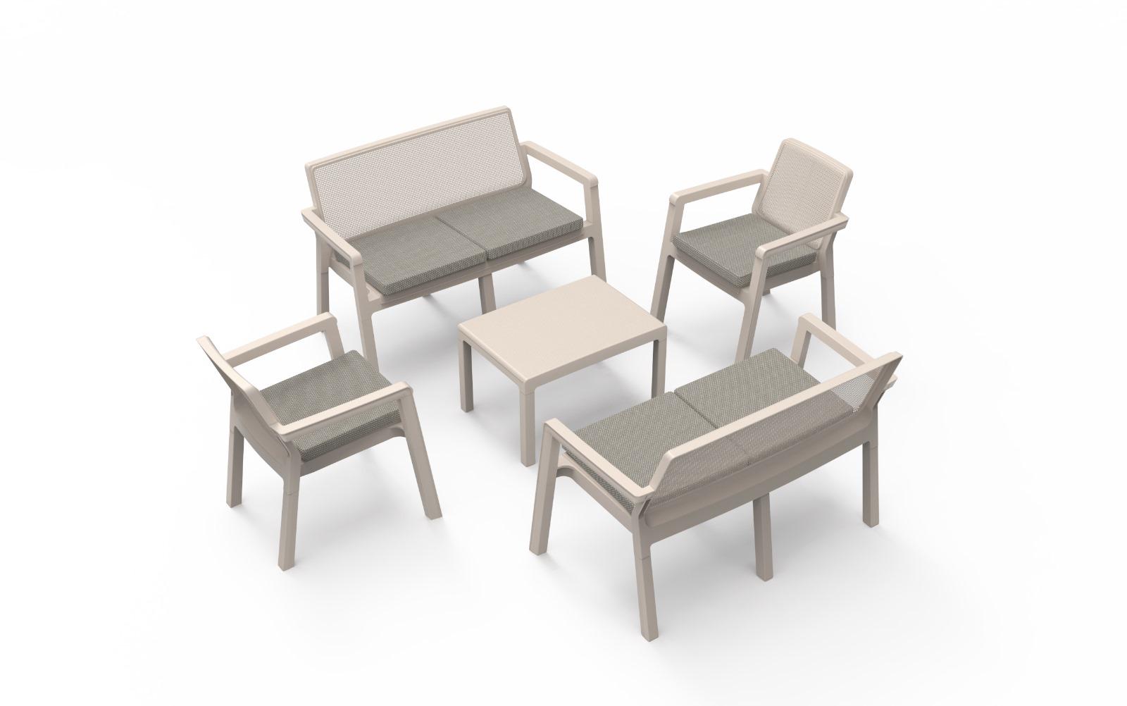 Set plastico 2sofa+2 sillas+ mesa