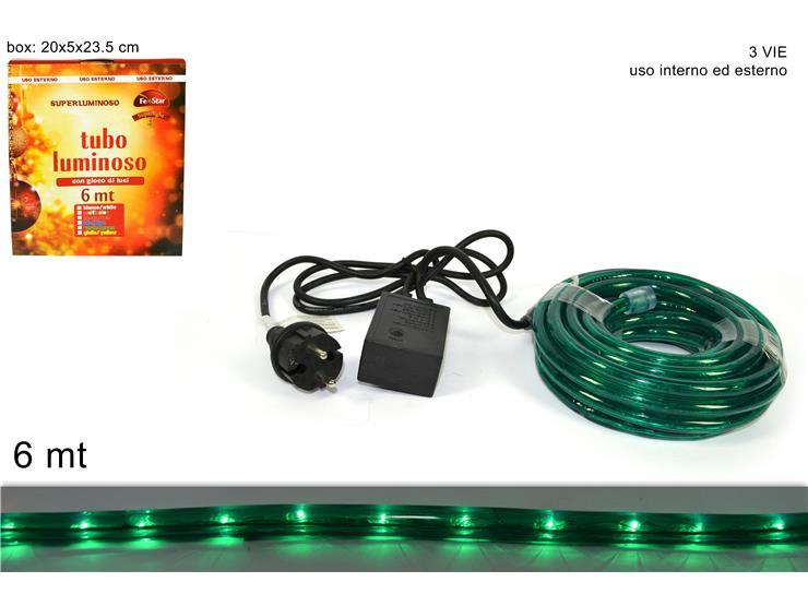 Guirnalda  de luces led 6 mt en rollo verde con mando