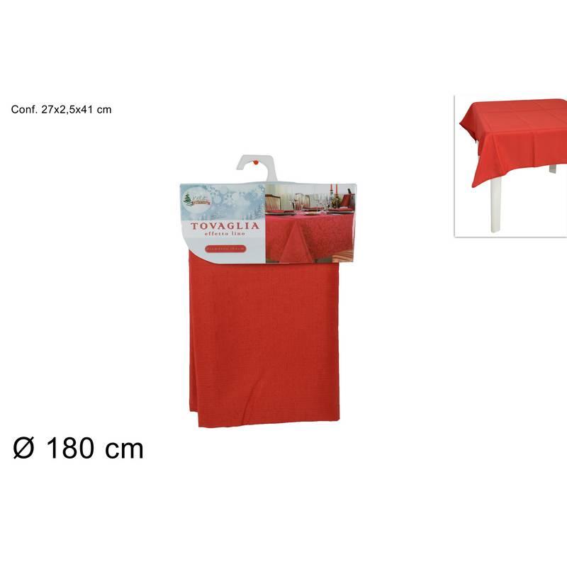 Mantel para mesa algodon roja 180cm 