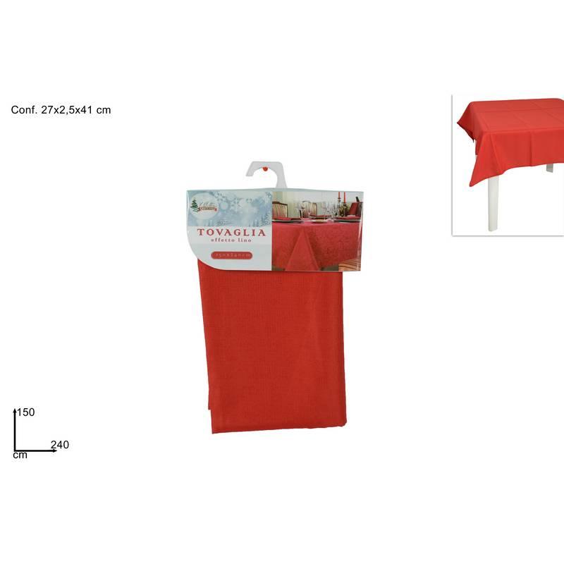 Mantel para mesa algodon roja 150*240cm 