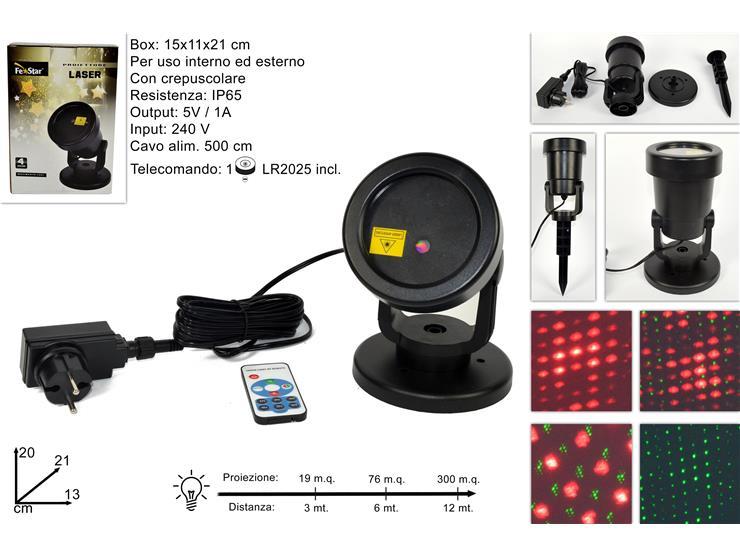 Proyector láser para exterior con crepuscular y mando