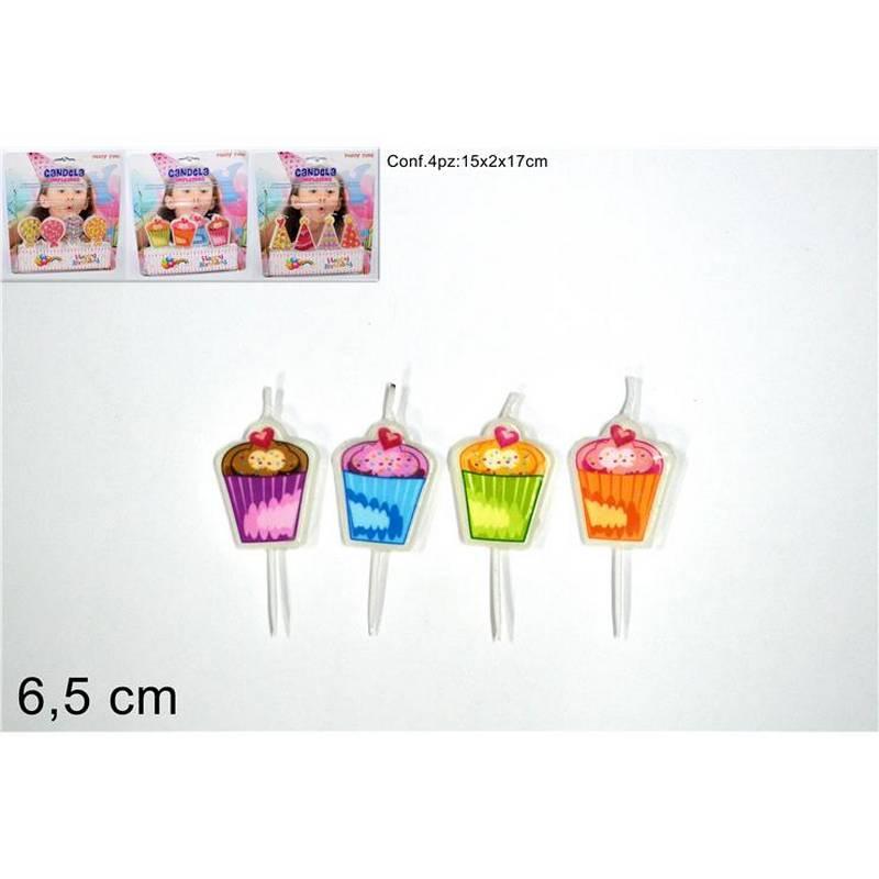 Velas cumpleaños set 4 pz 6.5cm