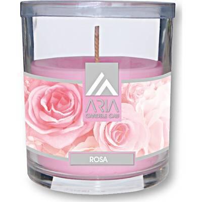 Vela perfumada de rosas en frasco de vidrio 74x83 mm