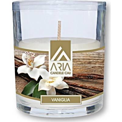 Vela perfumada de vainilla en frasco de vidrio 74x83