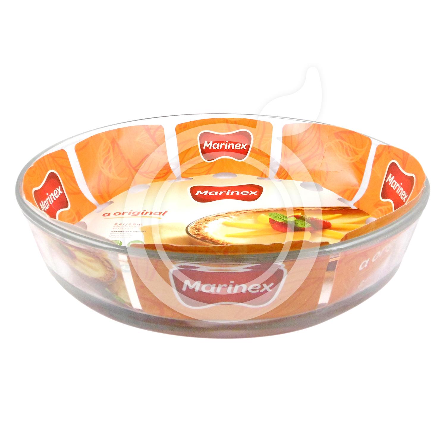 Bandeja redonda de vidrio 2.4 L