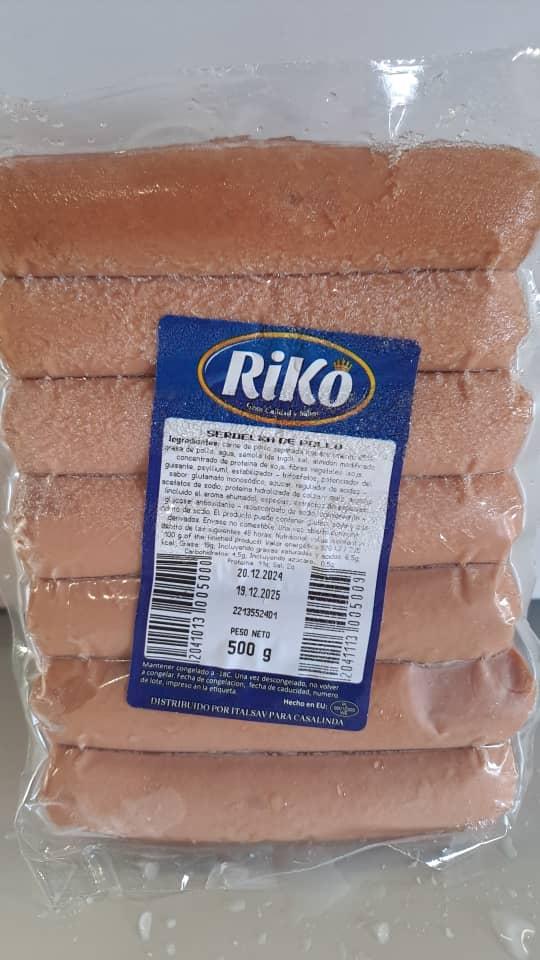 PAQUETE DE SALCHICHAS (PERRITOS) 500GR   M/RIKO
