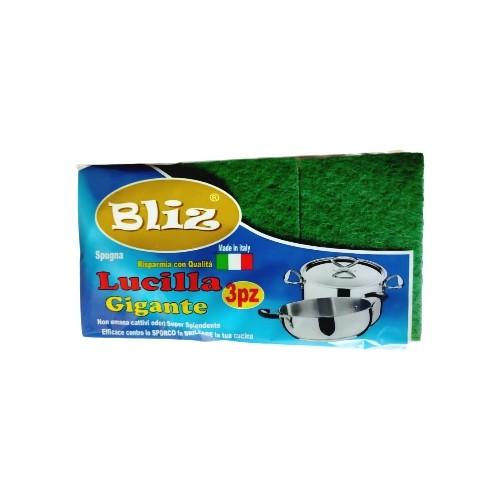 ESPONJA ABRASIVA LUCILLA GIGANTE PARA FREGAR, M/BLIZ, SET 3PZ 