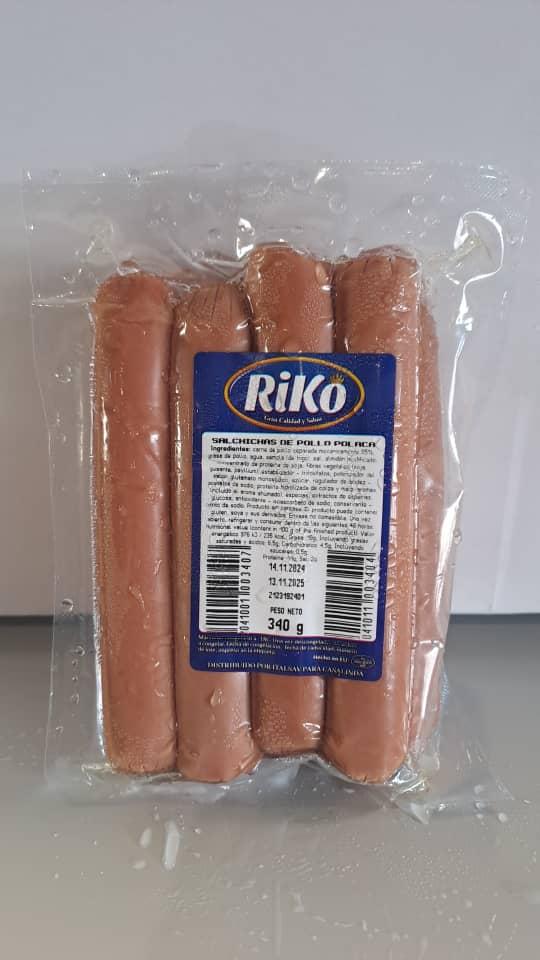  SALCHICHAS DE POLLO  340 GR. M/RIKO