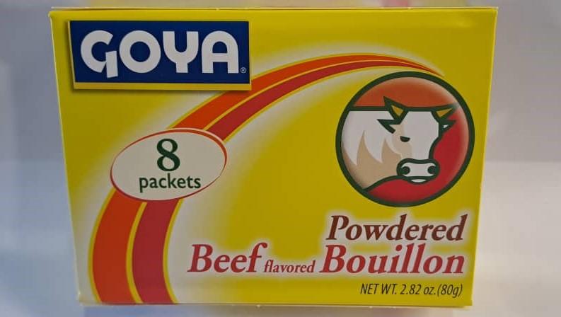 CUBITOS POLVO-SABOR RES 8 SOBRES 2.82OZ.   M/GOYA