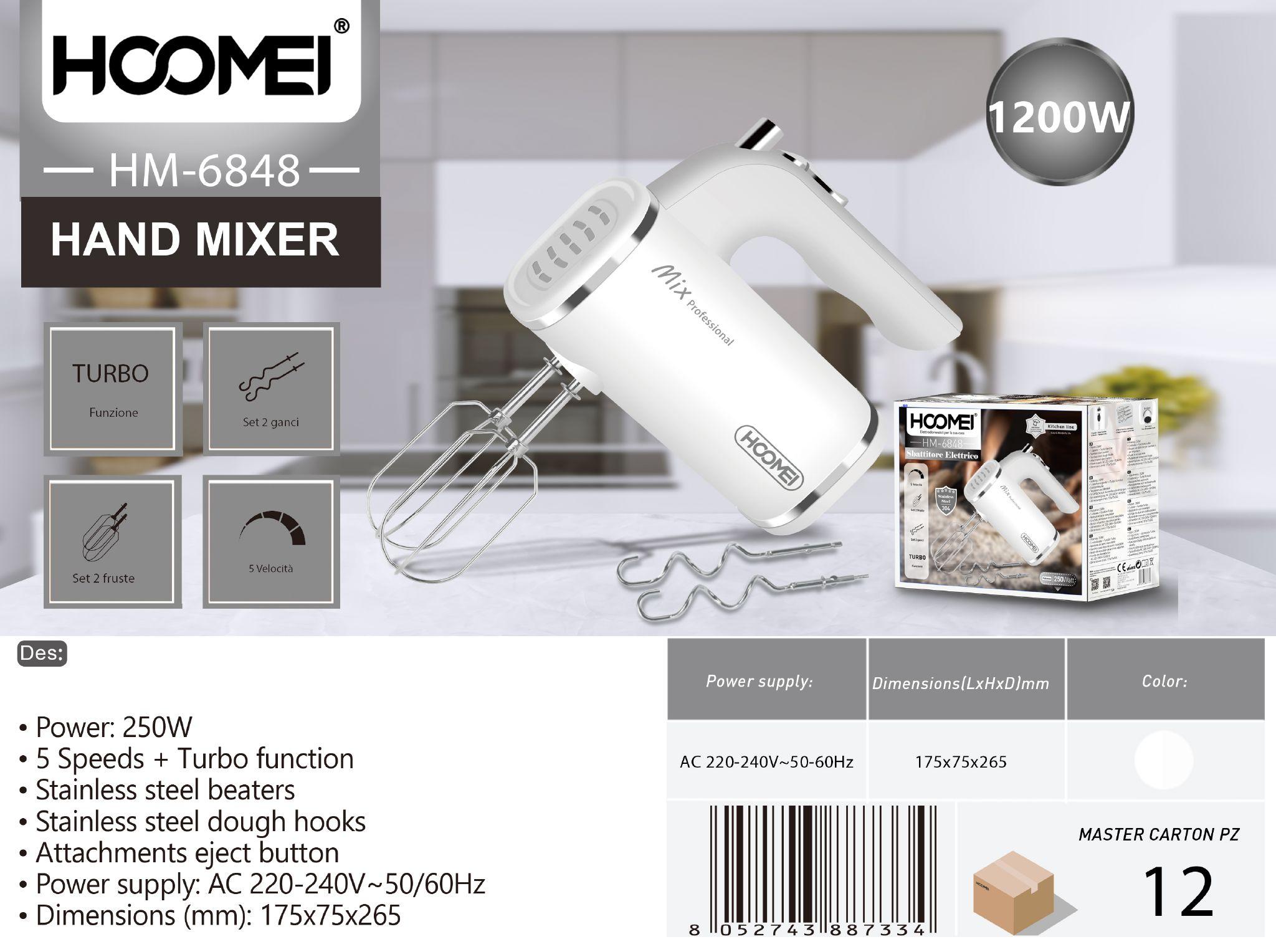 BATIDORA CON BATIDOR 250W HM6848