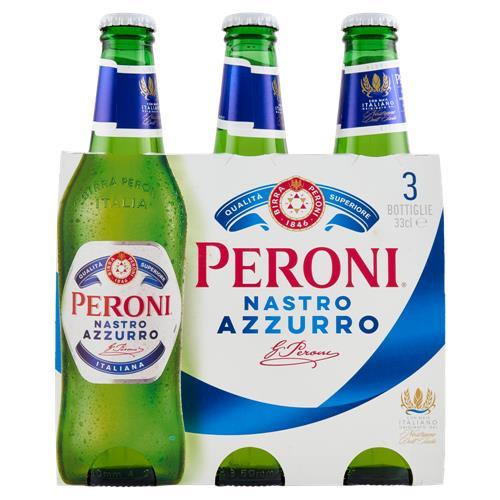 NASTRO AZZURRO CERVEZA EN BOTELLA ML.330 X3