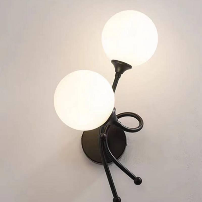 APLIQUE 2 BOMBILLAS VIDRIO Y METAL MOD.18