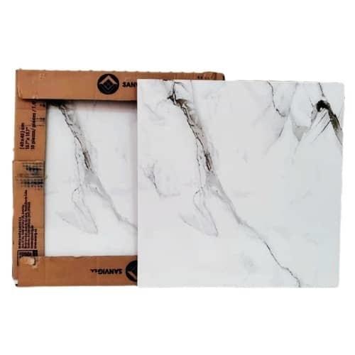 BALDOSA CERAMICA GRESIFICADA MARMOL BETA BEIGE 40X40CM CJA DE 10 UNID 1.6M2