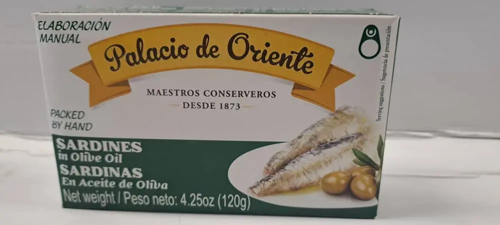 SARDINES OLIVE OIL 4.25OZ PALACIO DE ORIENTE. M/PALACIO DE ORIENTE