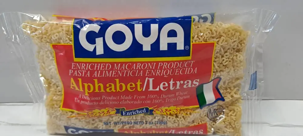 PASTA EN FORMA DE LETRAS 7 OZ GOYA M/GOYA