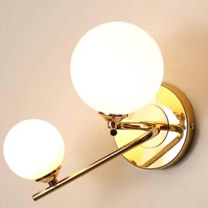 APLIQUE 2 BOMBILLAS VIDRIO Y METAL MOD 4005