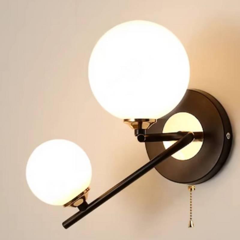 APLIQUE 2 BOMBILLAS VIDRIO Y METAL MOD.17