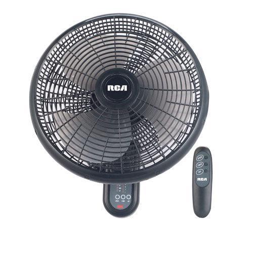VENTILADOR DE PARED 16", C/CONTROL REMOTO, COLOR NEGRO, MOD. RCFAN27, TOTALMENTE PLASTICO, 110V-60HZ. MARCA RCA