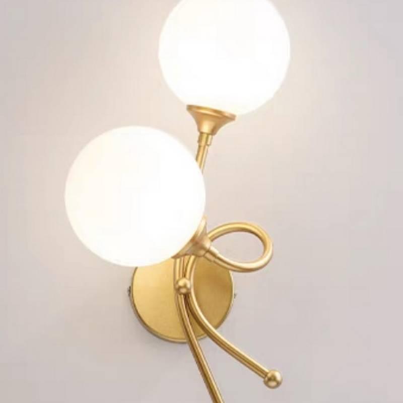 APLIQUE 2 BOMBILLAS VIDRIO Y METAL MOD 4023