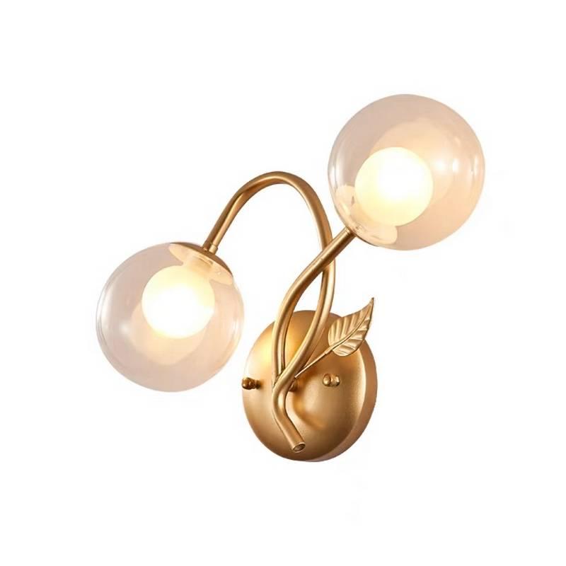 APLIQUE 2 BOMBILLAS VIDRIO Y METAL MOD 4030