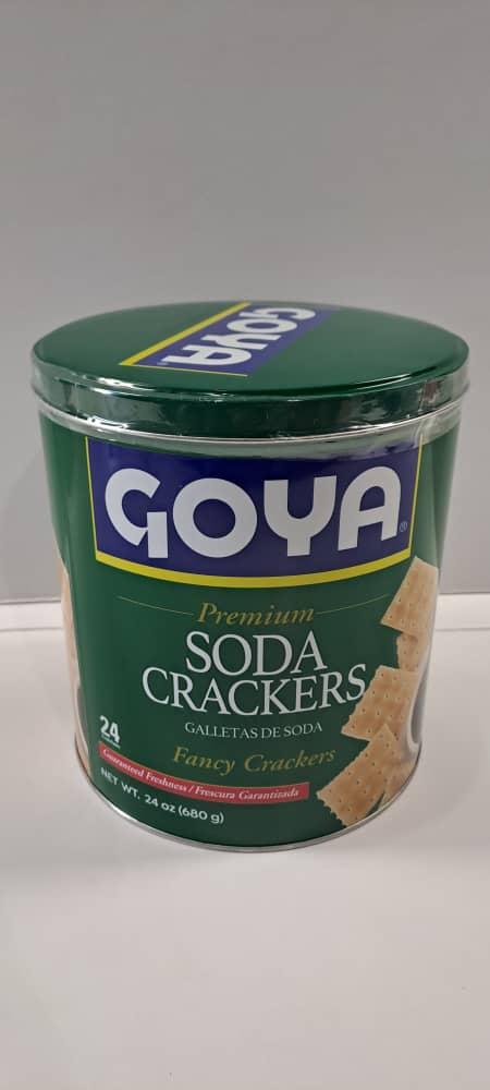 LATA DE GALLETAS DE SODA CON 24 PAQUETES 24 OZ-680G GOYA M/GOYA
