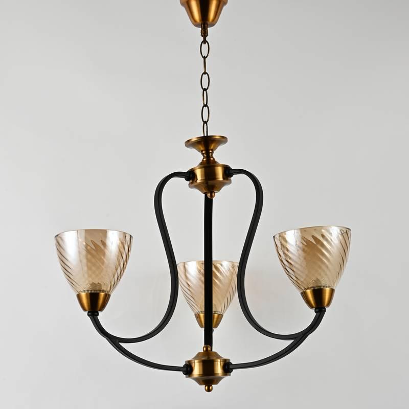 LAMPARA 3BOMBILLAS DE TECHO VIDRIO Y MET AL MOD.10