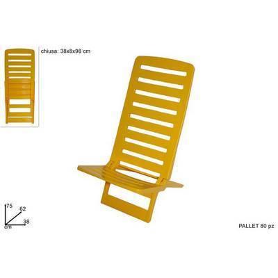 Silla de playa plastica amarilla