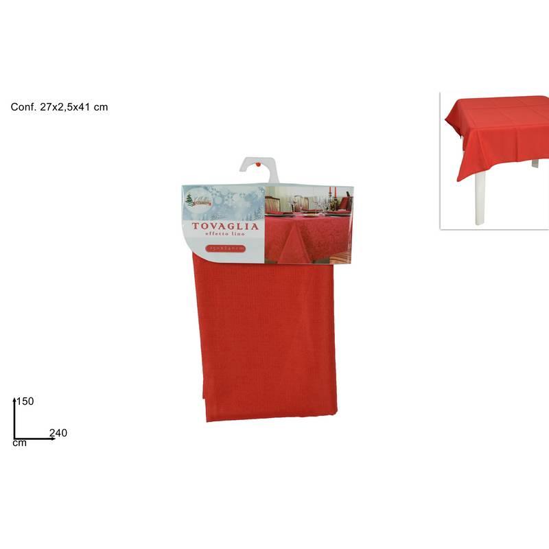 Mantel para mesa algodon roja 150*240cm