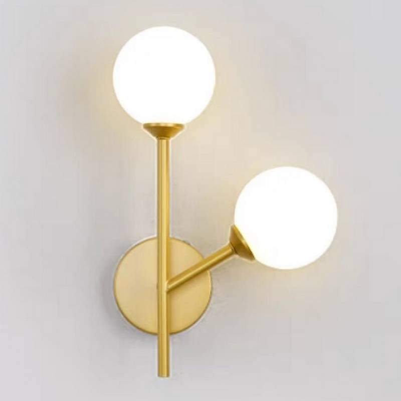 APLIQUE 2 BOMBILLAS VIDRIO Y METAL MOD 4013